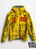 Rebel Times — Hand-Painted Puffer Jacket Yellow 1/1